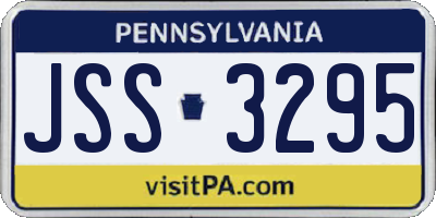 PA license plate JSS3295