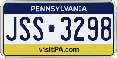 PA license plate JSS3298