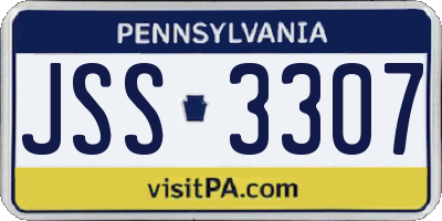 PA license plate JSS3307