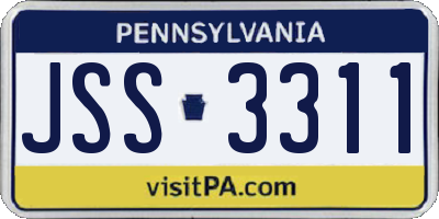 PA license plate JSS3311