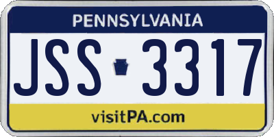 PA license plate JSS3317