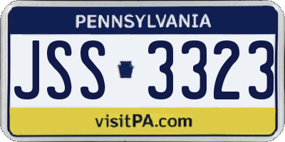 PA license plate JSS3323