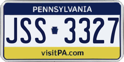 PA license plate JSS3327