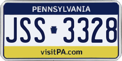 PA license plate JSS3328