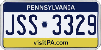 PA license plate JSS3329