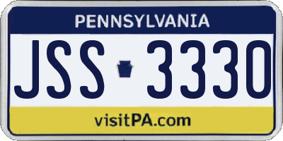 PA license plate JSS3330