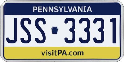 PA license plate JSS3331