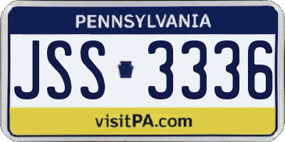 PA license plate JSS3336