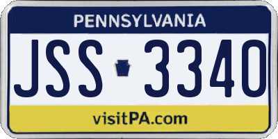 PA license plate JSS3340