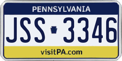 PA license plate JSS3346