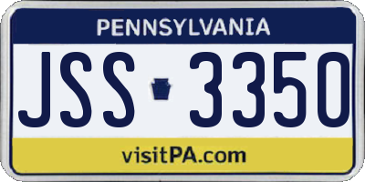 PA license plate JSS3350