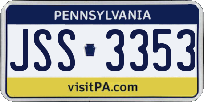 PA license plate JSS3353