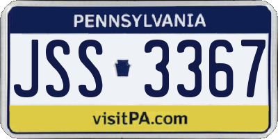 PA license plate JSS3367