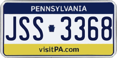 PA license plate JSS3368