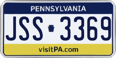 PA license plate JSS3369