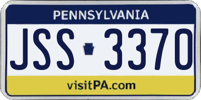 PA license plate JSS3370
