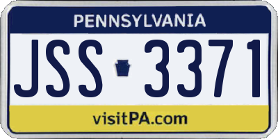 PA license plate JSS3371