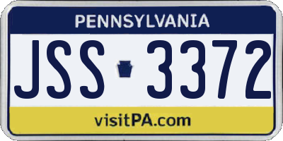 PA license plate JSS3372
