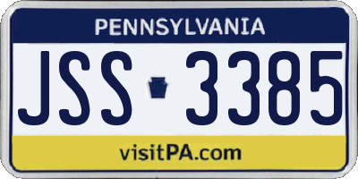 PA license plate JSS3385