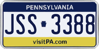 PA license plate JSS3388