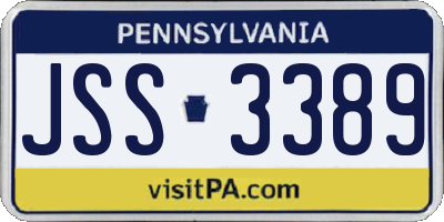 PA license plate JSS3389