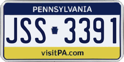 PA license plate JSS3391