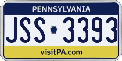 PA license plate JSS3393