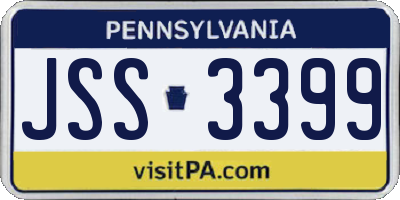 PA license plate JSS3399