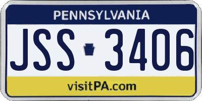 PA license plate JSS3406