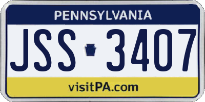 PA license plate JSS3407
