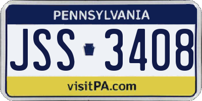 PA license plate JSS3408