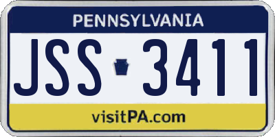 PA license plate JSS3411