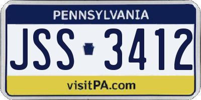 PA license plate JSS3412