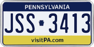 PA license plate JSS3413