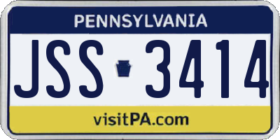 PA license plate JSS3414