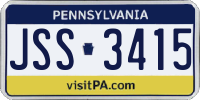 PA license plate JSS3415