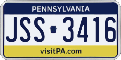 PA license plate JSS3416