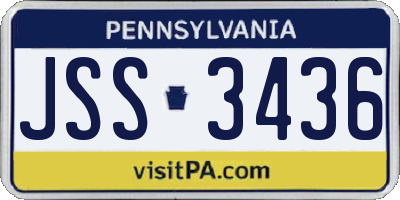 PA license plate JSS3436
