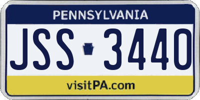 PA license plate JSS3440