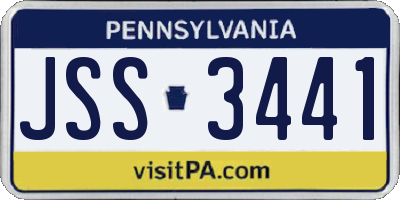PA license plate JSS3441