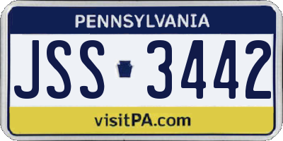 PA license plate JSS3442