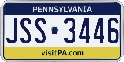 PA license plate JSS3446