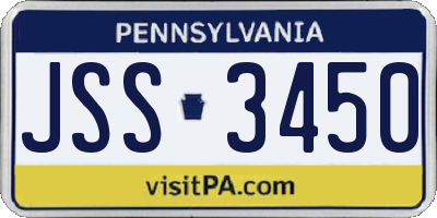 PA license plate JSS3450