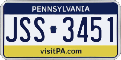 PA license plate JSS3451