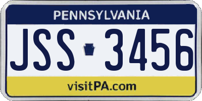 PA license plate JSS3456