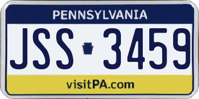 PA license plate JSS3459