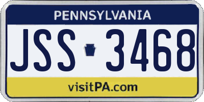 PA license plate JSS3468