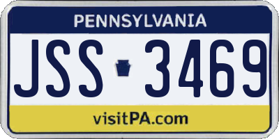 PA license plate JSS3469