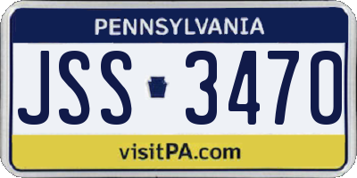 PA license plate JSS3470