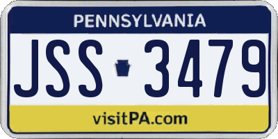 PA license plate JSS3479